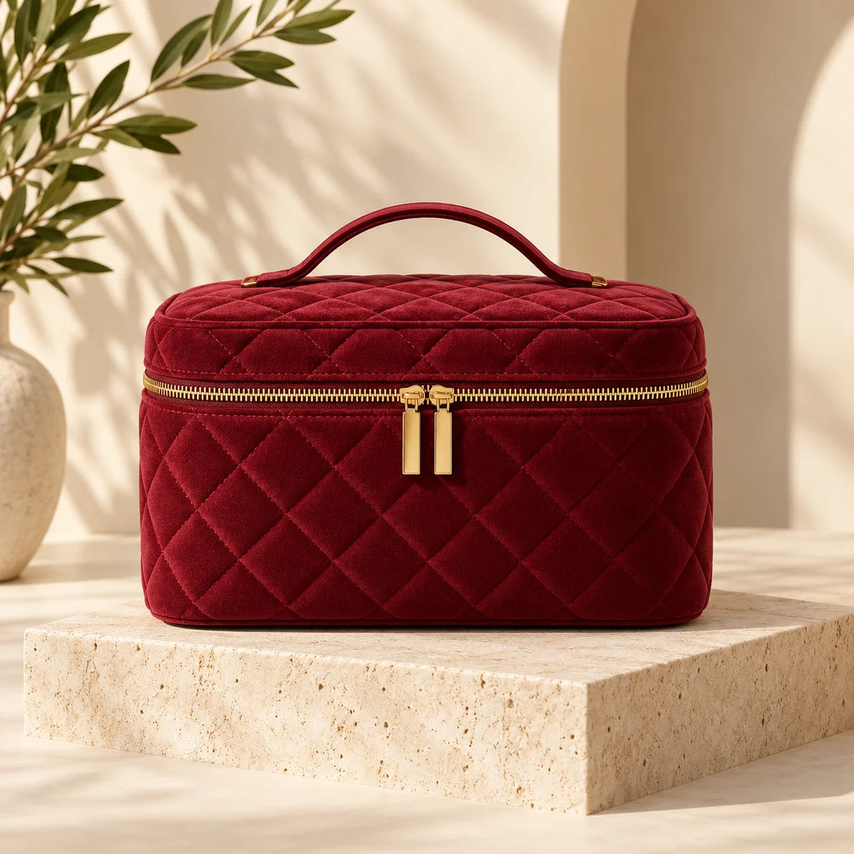 Trendora Quilted Cosmetic Bag